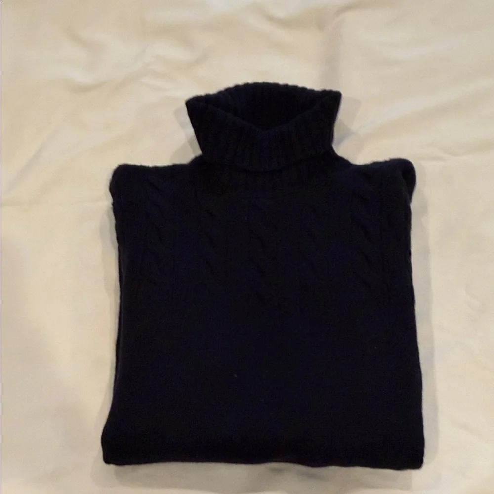Bonobos Navy Cable Knit Turtleneck Sweater